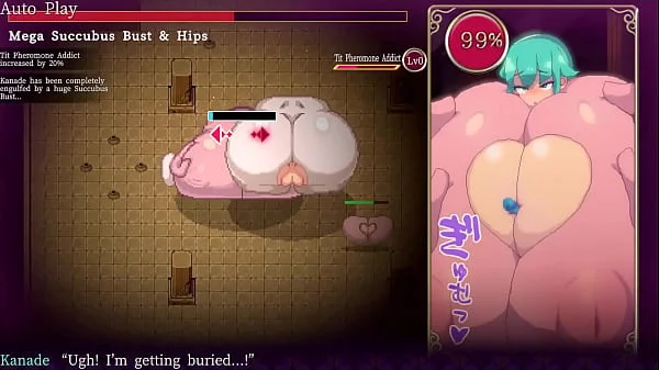 Mage Kanades Futanari Dungeon Quest [ Hentai Game PornPlay ] Ep.2 Crushed and drained by gigantic bust and hips